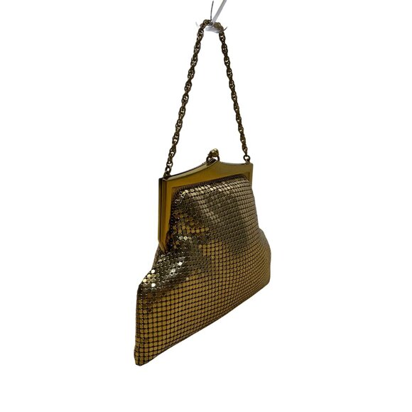 Vintage Whiting & Davis Co Women’s Gold Mesh Chain Handle Clutch Bag Sz S - Picture 4 of 9